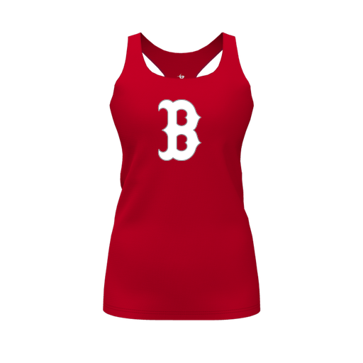 [CUS-DFW-RCBK-PER-RED-FYS-LOGO1] Racerback Tank Top (Female Youth S, Red, Logo 1)