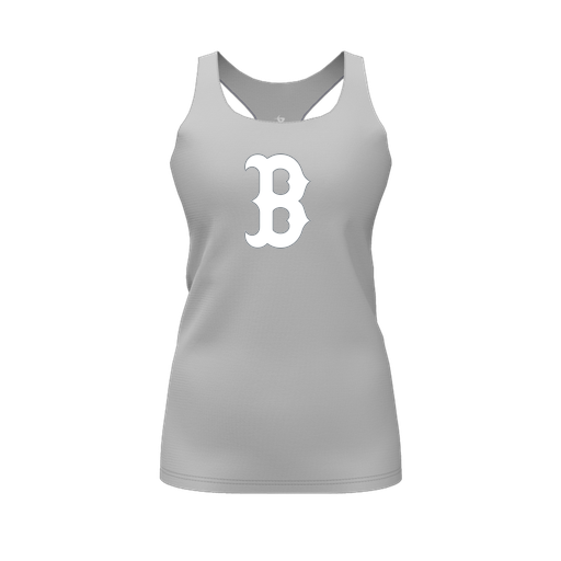 [CUS-DFW-RCBK-PER-GRY-FYS-LOGO1] Racerback Tank Top (Female Youth S, Gray, Logo 1)