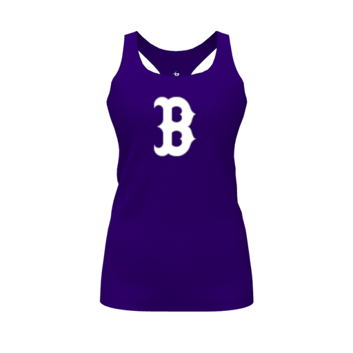 [FT0TRBPP-FYS-LOGO1] Decker Racerback Tank Top (Female Youth S, Purple, Logo 1)