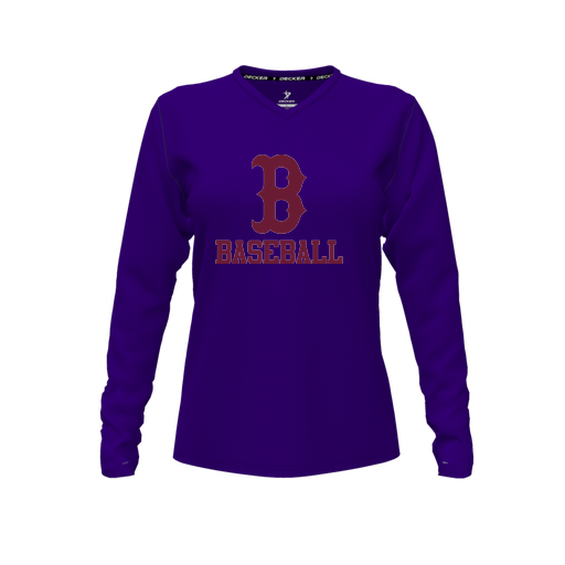 [FTLVCFPP-FYXS-LOGO3] Decker Comfort T-Shirt (Female Youth XS, Purple, V Neck, Logo 3, Long Sleeve)