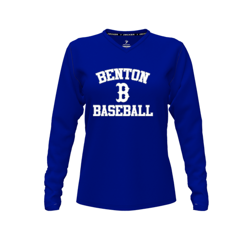 [FTLVPTRY-FYXS-LOGO2] Decker Performance T-Shirt (Female Youth XS, Royal, V Neck, Logo 2, Long Sleeve)