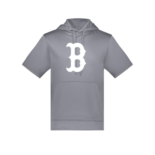 [6871.059.S-LOGO1] Men's Dri Fit Short Sleeve Hoodie (Adult S, Gray, Logo 1)