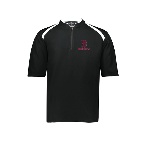 [229681-YS-BLK-LOGO3] Youth Dugout Short Sleeve Pullover (Youth S, Black, Logo 3)