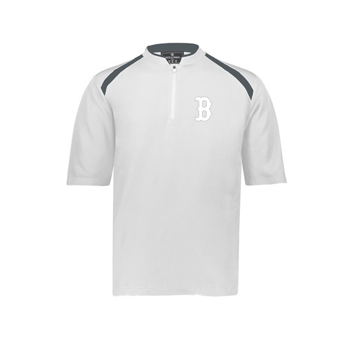 [229681-YS-WHT-LOGO1] Youth Dugout Short Sleeve Pullover (Youth S, White, Logo 1)