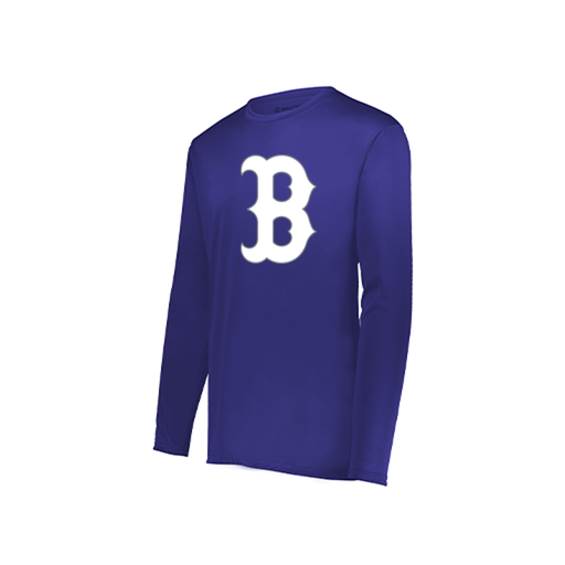[222822.747.XS-LOGO1] Men's LS Smooth Sport Shirt (Adult XS, Purple, Logo 1)