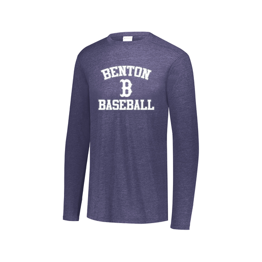 [3075.U22.XS-LOGO2] Decker Men's Tri-Blend T-Shirt - Long Sleeve (Adult XS, Navy, Logo 2)