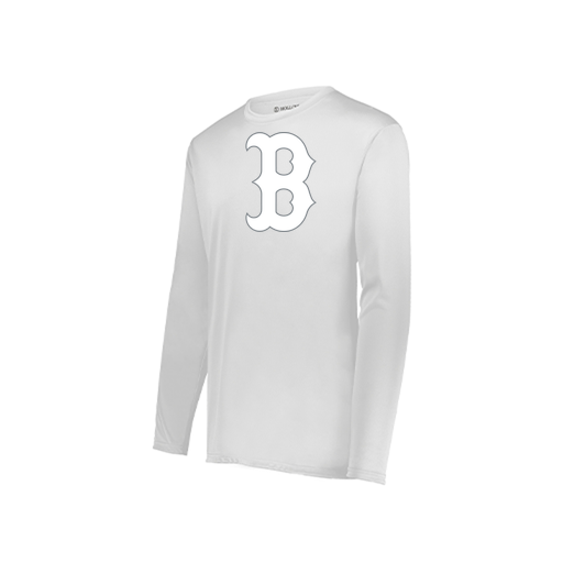 [222823.005.S-LOGO1] Youth LS Smooth Sport Shirt (Youth S, White, Logo 1)