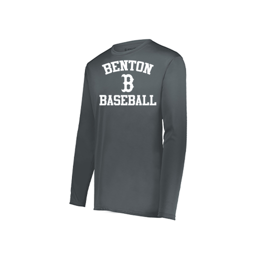 [222823.059.S-LOGO2] Youth LS Smooth Sport Shirt (Youth S, Gray, Logo 2)
