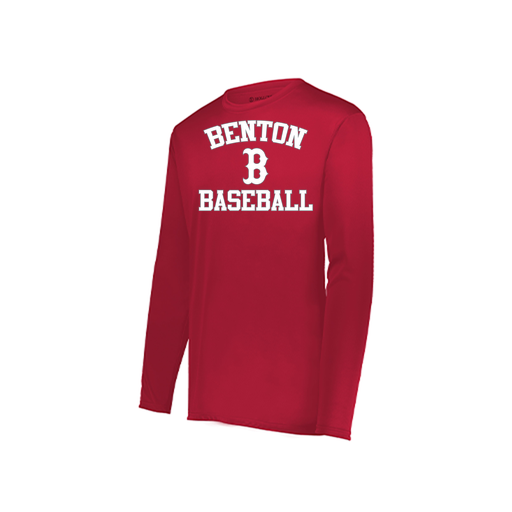 [222823.083.S-LOGO2] Youth LS Smooth Sport Shirt (Youth S, Red, Logo 2)