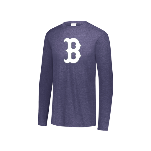 [3076.72N.S-LOGO1] Youth LS Ultra-blend T-Shirt (Youth S, Navy, Logo 1)