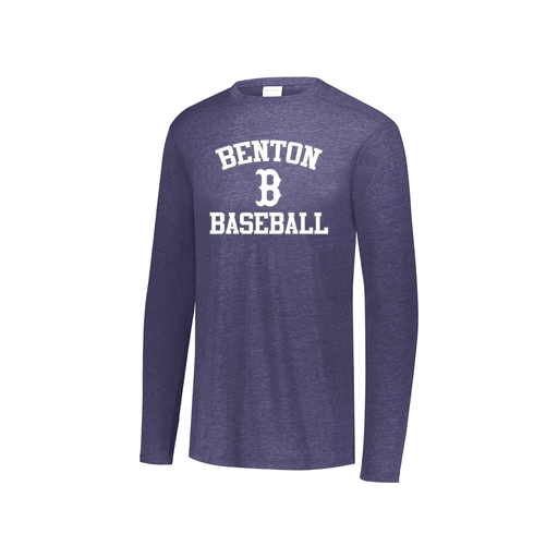 [3076.72N.S-LOGO2] Youth LS Ultra-blend T-Shirt (Youth S, Navy, Logo 2)
