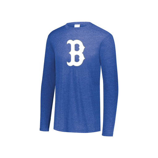 [FTLCUBRY-YS-LOGO1] Decker Youth Tri-Blend T-Shirt - Long Sleeve (Youth S, Royal, Logo 1)