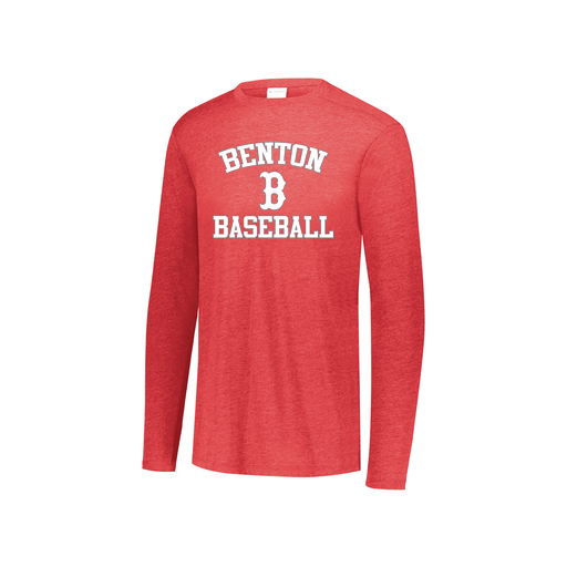 [FTLCUBRD-YS-LOGO2] Decker Youth Tri-Blend T-Shirt - Long Sleeve (Youth S, Red, Logo 2)