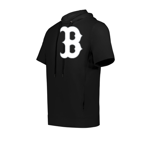 [222605.080.S-LOGO1] YOUTH VENTURA SOFT KNIT SHORT SLEEVE HOODIE (Youth S, Black, Logo 1)