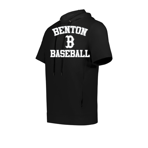 [222605.080.S-LOGO2] YOUTH VENTURA SOFT KNIT SHORT SLEEVE HOODIE (Youth S, Black, Logo 2)