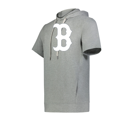 [222605-SIL-YS-LOGO1] YOUTH VENTURA SOFT KNIT SHORT SLEEVE HOODIE (Youth S, Silver, Logo 1)