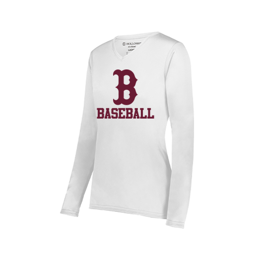 [222824.005.S-LOGO3] Ladies LS Smooth Sport Shirt (Female Adult S, White, Logo 3)