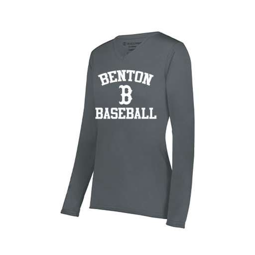 [222824.059.S-LOGO2] Ladies LS Smooth Sport Shirt (Female Adult S, Gray, Logo 2)