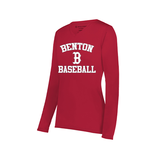 [222824.083.S-LOGO2] Ladies LS Smooth Sport Shirt (Female Adult S, Red, Logo 2)