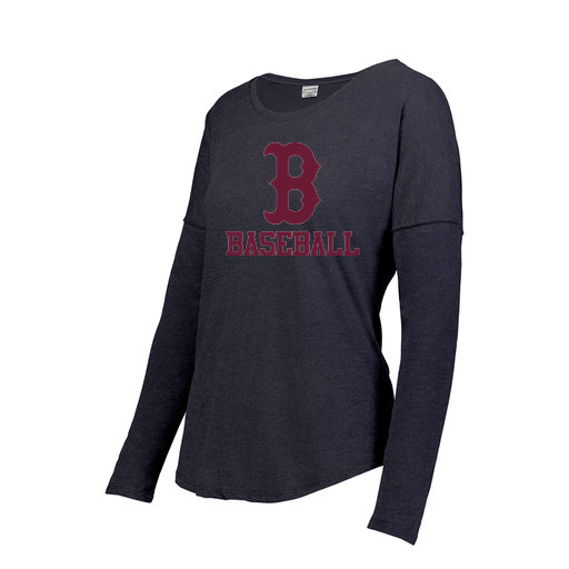 [FTLCUBNV-FAXS-LOGO3] Decker Women's Tri-Blend T-Shirt - Long Sleeve (Female Adult XS, Navy, Logo 3)