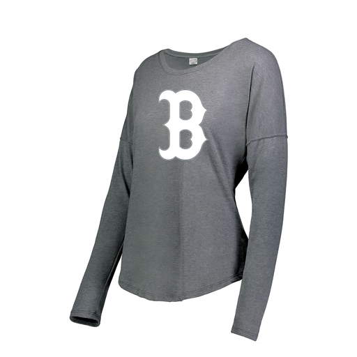[3077.013.XS-LOGO1] Ladies LS Ultra-blend T-Shirt (Female Adult XS, Gray, Logo 1)