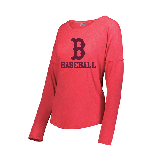 [FTLCUBRD-FAXS-LOGO3] Ladies LS Ultra-blend T-Shirt (Female Adult XS, Red, Logo 3)