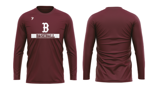 Benton Panthers - Maroon LSL Crew Neck Jersey (No Number)