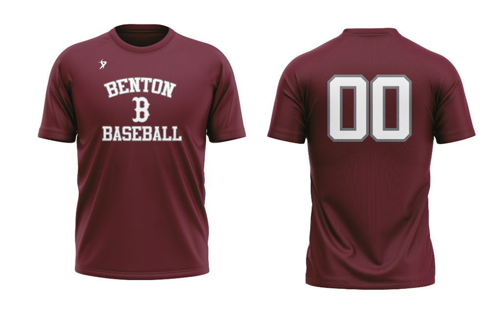 Benton Panthers - Maroon SSL Crew Neck Jersey