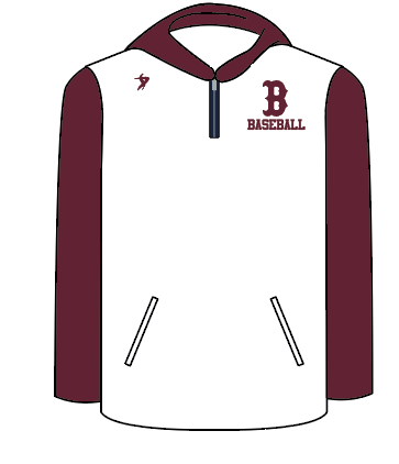 Benton Panthers - White & Maroon LSL 1/4 Zip Jacket